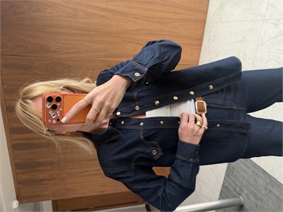 Süet Kemerli Pantalon, Taba Dikişli Vatkalı Premium Jean Takım 