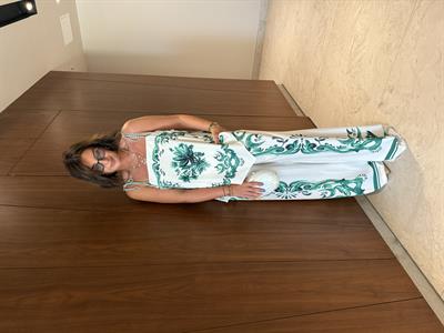 Yeşil Desenli , Asimetrik Kesim , Premium Tasarım Takım