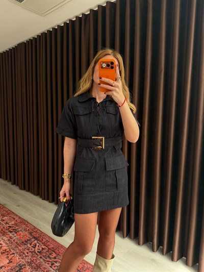 Orijinal Model , Gold Kemerli , Lacivert Jean Elbise