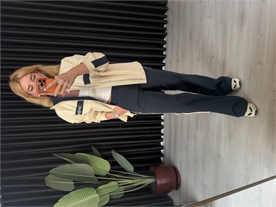 Orijinal Model , Logo Nakışlı , Bej Ceket Takım