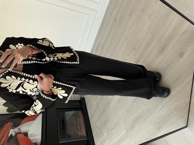 Orijinal Marka Beli Lastikli Antrasit Tencel Pantolon