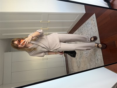 Orijinal Model , Yandan Bağlamalı , Bej Tencel Takım