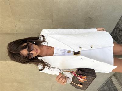 Fistolu , Premium , Beyaz Blazer Ceket