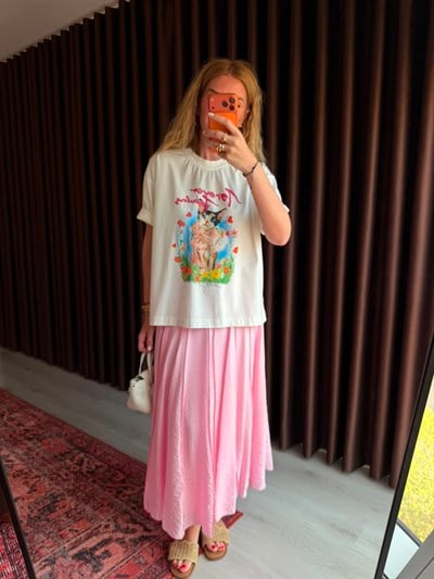 Parçalı Dikişili , İçi Astarlı , Pembe Etek