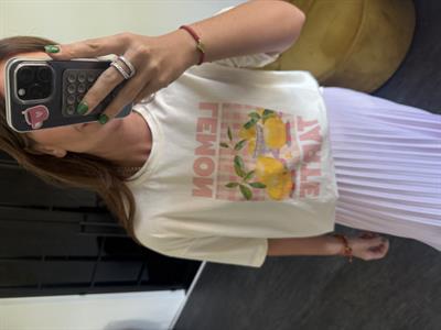 Lemon Yazılı , Bej T-shirt