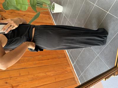 Arkası Lastikli , Siyah Modal Pantolon