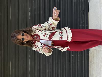 Kırmzı Nakış İşlemeli , Premium Ceket