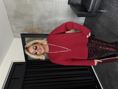 Yanı Yırtmaçlı , İçi Şardonlu , Bordo Sweatshirt