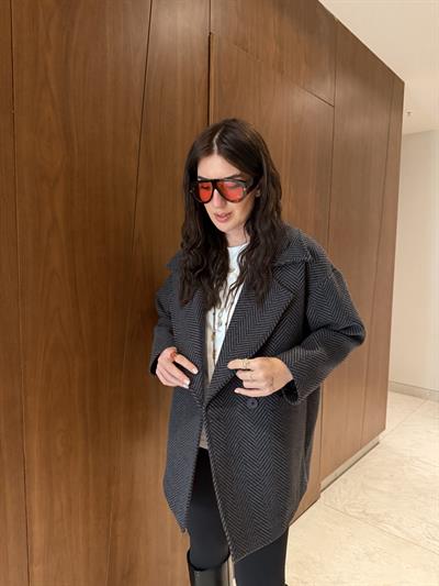 Siyah & Antrasit , Balık Sırtı Kaban