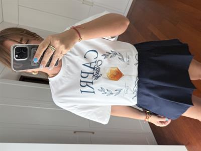 Capri Yazılı , Beyaz T-shirt