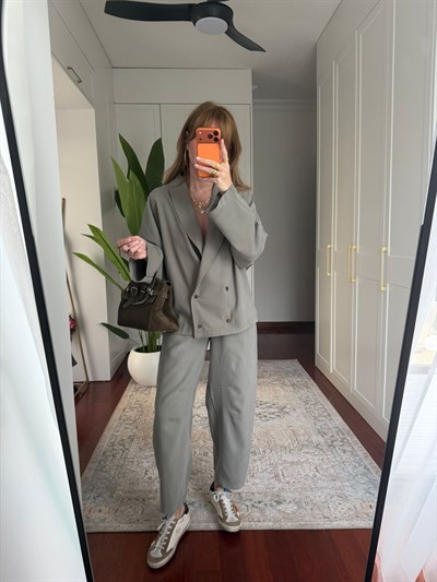 Dört Düğmeli , Premium Double Tencel , Nil Yeşili Blazer Takım