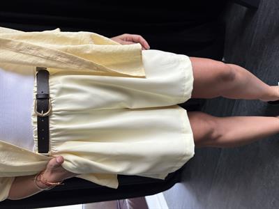 Beli Lastikli , Likralı , Kemerli , Sarı Şort