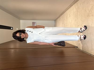 Orijinal Model , Premium Keten , Düğme Detaylı , Ekru Takım