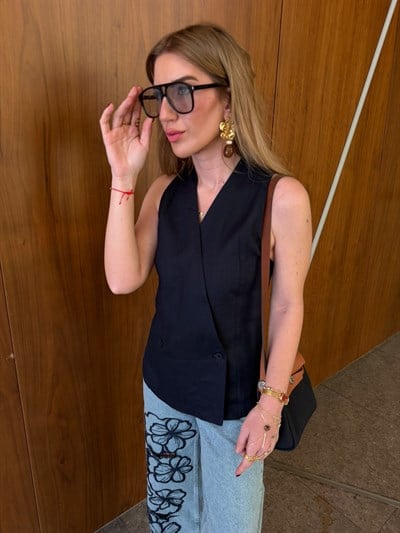 Orijinal Model , Lacivert , %100 Keten Yelek