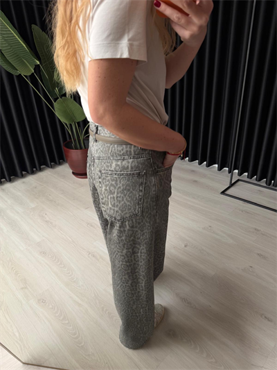 Orijinal Marka , Taş İşlemeli , Füme Leopar Jean