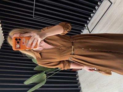 Orijinal Model , Double Krep Kumaş , Kemerli Tarçın Elbise