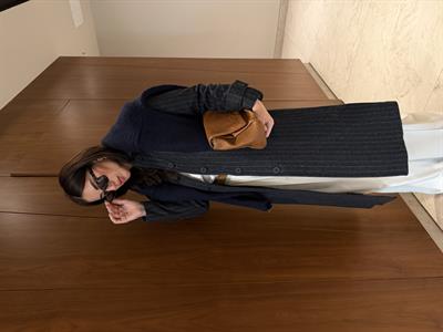 Orijinal Marka , Çizgili , Lacivert Kaşe Kaban