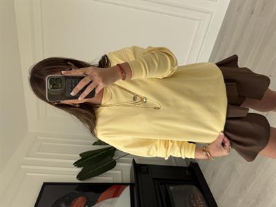 Sarı Renk , Basic Sweatshirt