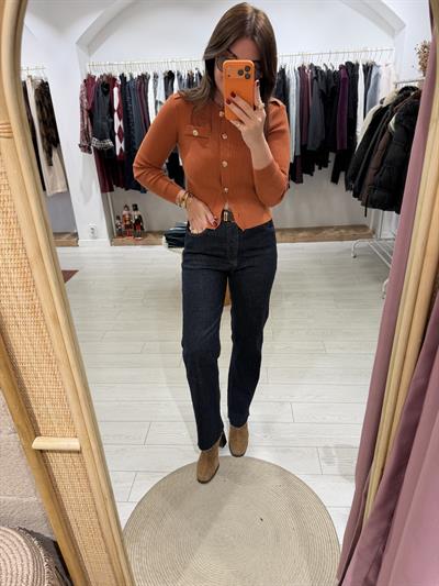 Süet Kemerli , Likralı , Kesik Paça Jean