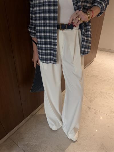 Yumuşacık Dokulu , Ekru Palazzo Pantolon