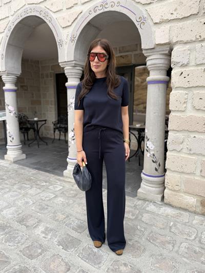 Lacivert , Kısa Kollu , Premium Triko Takım