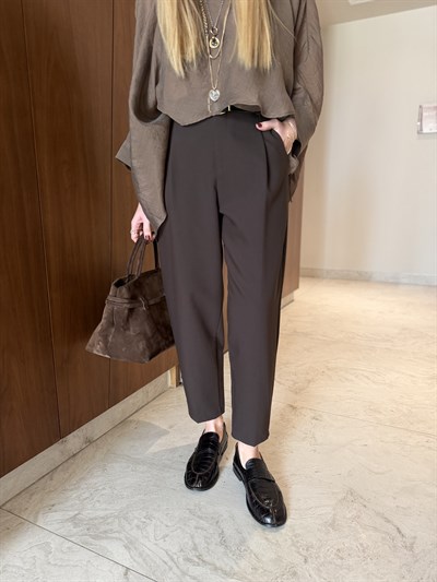 Siyah Deri Kemerli , Acıkahve , Fileto Pantolon