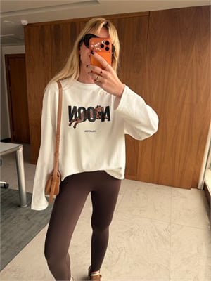 Uzun Kollu , Kaplan Desenli Sweatshirt