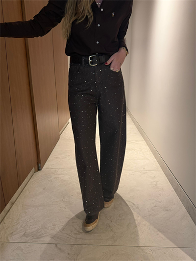 Orijinal Model , Premium Kalite , Full Taş İşlemeli , Acıkahve Jean Pantolon