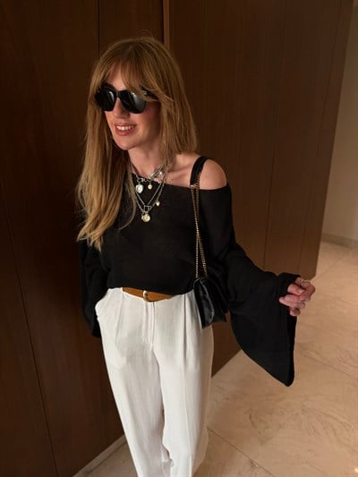 Yarasa Kol , Siyah , Kayık Yaka Merserize