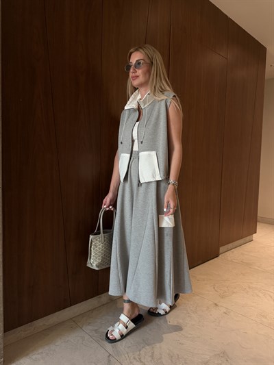 Orijinal Model , Paraşüt Garnili , Premium Etek & Yelekli Takım
