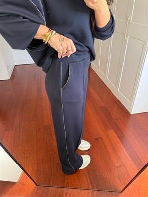 Lacivert , Orijinal Model, Taş Biyeli Premium Modal Eşofman Takımı