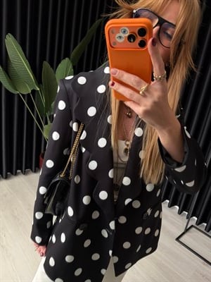 Orijinal Marka , Puantiyeli , Siyah Blazer Ceket