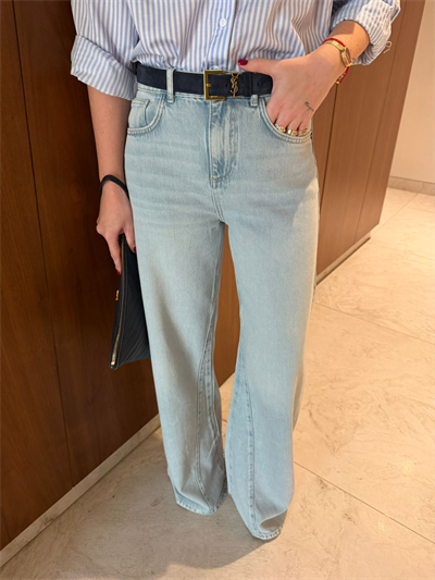 Orijinal Marka , Buz Mavisi , Paça Detaylı , Tencel Jean