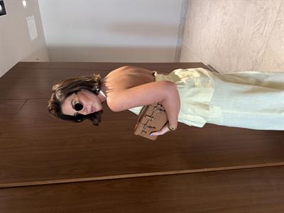 Boyundan Bağlamalı , Premium , Sarı , Pamuk Keten Takım