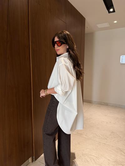 Oversize Beyaz , Poplin Gömlek