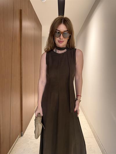 Elbise & Ceket , Acıkahve Tencel Takım