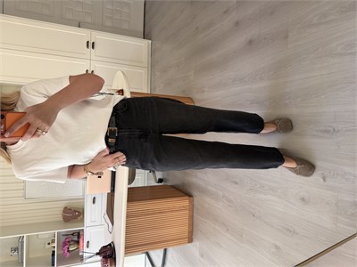 Kemerli, Antrasit Baggy Jean Pantolon