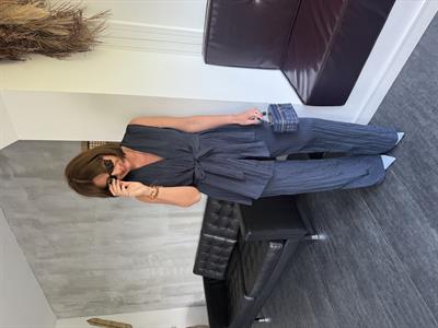 Orijinal Model , Bağlamalı , Lacivert , Bluz & Pantolon , Takım