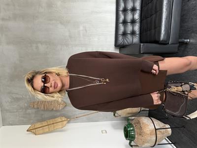Yanı Yırtmaçlı , İçi Şardonlu , Acı Kahve Sweatshirt
