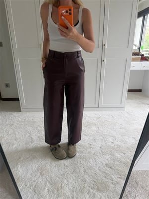 Orijinal Model , Mürdüm , Premium Deri Pantolon