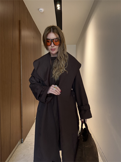 Atkılı , Premium Acıkahve Trençkot