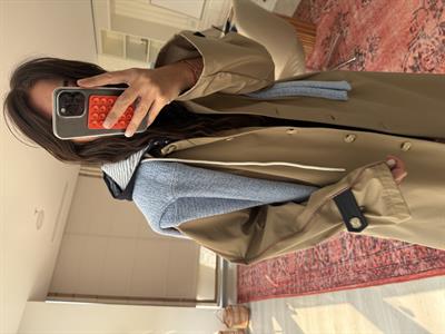 Lacivert Kapişonlu , Bej , Premium Trenchcoat