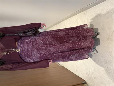 Bordo , Şal Desenli Etek