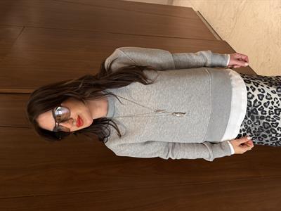 İçi Şardonlu , T-shirt Detaylı , Gri Sweatshirt