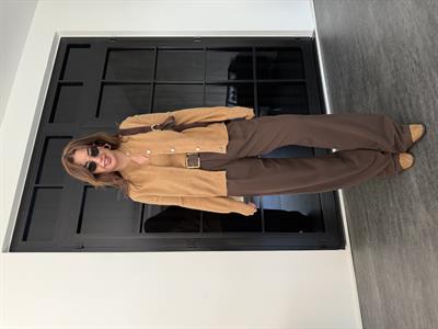 Özel Dokulu , Acı Kahve Palazzo Pantolon