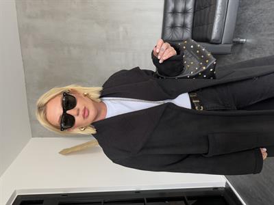 Teddy Astarlı , Geniş Yaka , Siyah Süet Kaban