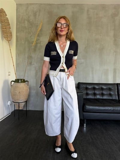 Balon Model , Yumuşacık Ekru Jean