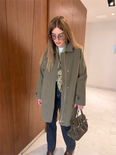 Yakası Ekoseli , Premium Haki Trençkot