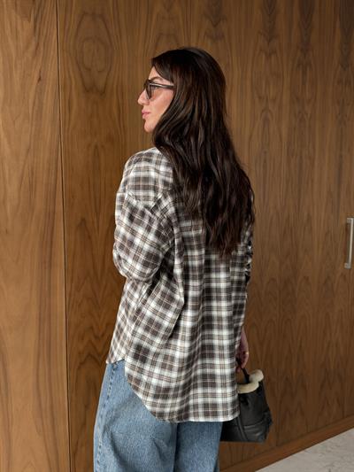 Kahverengi Ekoseli , Cotton Gömlek