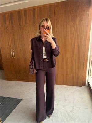 Orijinal Model , Mürdüm , Serpme Taşlı , Yumuşacık Gabardin Jean Takım